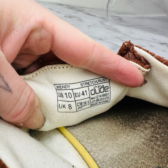 Hey Dude Wendy Stretch Rust Slip On Shoes Women’s Size 10 - Picture 9 of 10